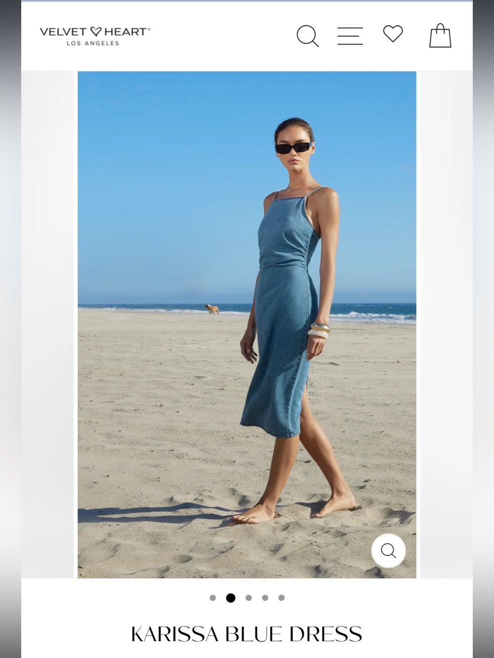 Velvet Heart Blue Sleeveless Midi Dress